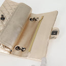 CHANEL Matelasse 25 Double Flap Chain Bag Lamb Skin Gold CC Auth BA4084SM-8