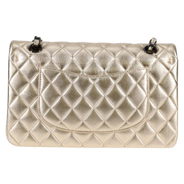 CHANEL Matelasse 25 Double Flap Chain Bag Lamb Skin Gold CC Auth BA4084SM - 0