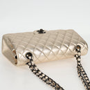 CHANEL Matelasse 25 Double Flap Chain Bag Lamb Skin Gold CC Auth BA4084SM-6
