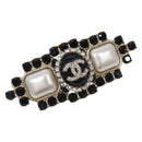 CHANEL COCO Mark Brooch metal Black CC Auth BA4085M-1