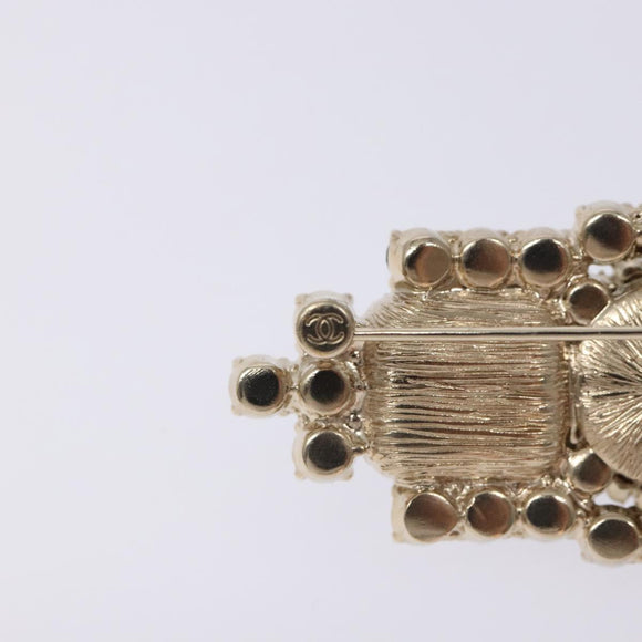 CHANEL COCO Mark Brooch metal Black CC Auth BA4085M