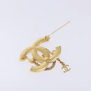 CHANEL COCO Mark Brooch metal Gold CC Auth BA4087M-6