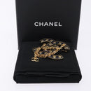 CHANEL COCO Mark Brooch metal Gold CC Auth BA4087M-8