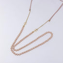 CHANEL COCO Mark Ball Chain Strap Glasses Plastic Pink CC Auth BA4089-10