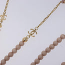 CHANEL COCO Mark Ball Chain Strap Glasses Plastic Pink CC Auth BA4089-15