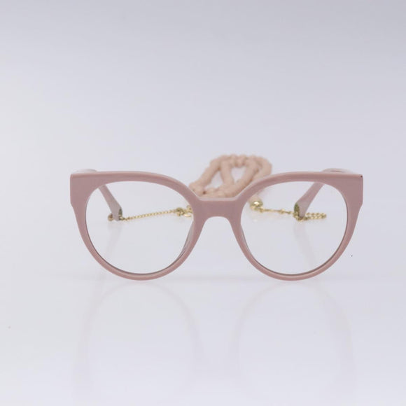 CHANEL COCO Mark Ball Chain Strap Glasses Plastic Pink CC Auth BA4089