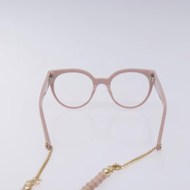CHANEL COCO Mark Ball Chain Strap Glasses Plastic Pink CC Auth BA4089 - 0