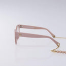CHANEL COCO Mark Ball Chain Strap Glasses Plastic Pink CC Auth BA4089-3