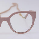 CHANEL COCO Mark Ball Chain Strap Glasses Plastic Pink CC Auth BA4089-6