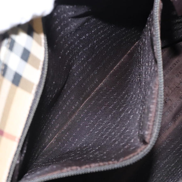 BURBERRY Nova Check Tote Bag PVC Beige Auth BA4094