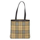 BURBERRY Nova Check Tote Bag PVC Beige Auth BA4094-3