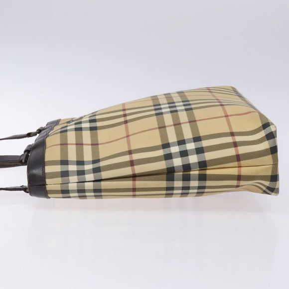 BURBERRY Nova Check Tote Bag PVC Beige Auth BA4094