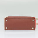 FENDI Petite to Jules Hand Bag Leather 2way Pink Silver Auth BA4096-11