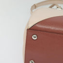 FENDI Petite to Jules Hand Bag Leather 2way Pink Silver Auth BA4096-12