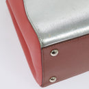 FENDI Petite to Jules Hand Bag Leather 2way Pink Silver Auth BA4096-14