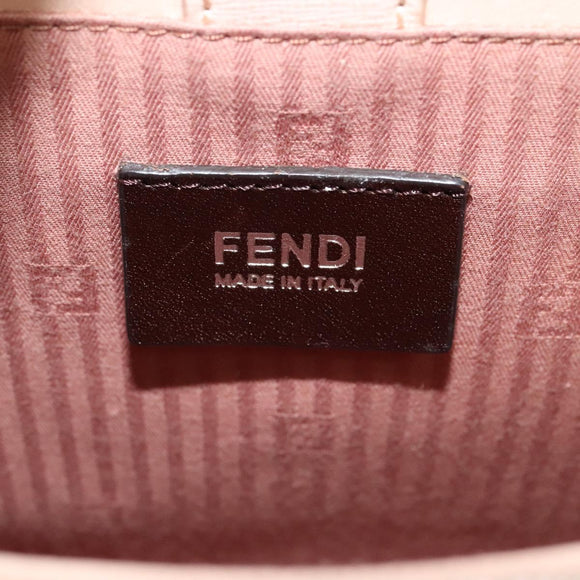 FENDI Petite to Jules Hand Bag Leather 2way Pink Silver Auth BA4096