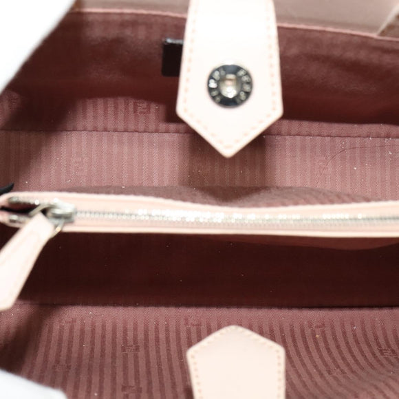 FENDI Petite to Jules Hand Bag Leather 2way Pink Silver Auth BA4096