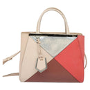 FENDI Petite to Jules Hand Bag Leather 2way Pink Silver Auth BA4096-2