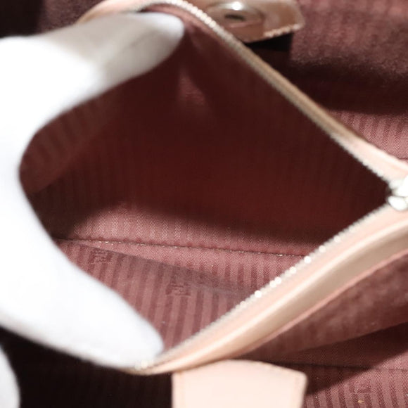 FENDI Petite to Jules Hand Bag Leather 2way Pink Silver Auth BA4096