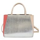 FENDI Petite to Jules Hand Bag Leather 2way Pink Silver Auth BA4096-3