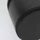 Christian Dior Chain Vanity Pouch Leather Black Gold Auth BA4097-9