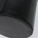 Christian Dior Chain Vanity Pouch Leather Black Gold Auth BA4097-16