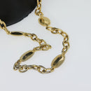 Christian Dior Chain Vanity Pouch Leather Black Gold Auth BA4097-7