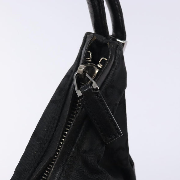 GUCCI GG Canvas Shoulder Bag Nylon Black Silver 001 3766 Auth BA4115