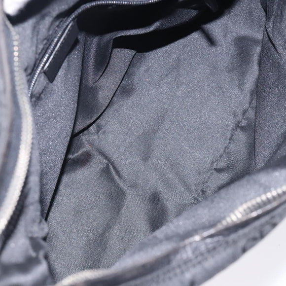 GUCCI GG Canvas Shoulder Bag Nylon Black Silver 001 3766 Auth BA4115