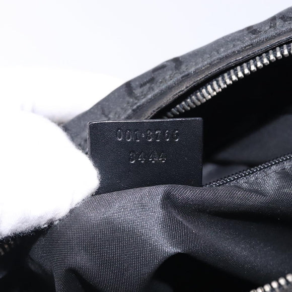 GUCCI GG Canvas Shoulder Bag Nylon Black Silver 001 3766 Auth BA4115