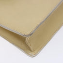 GUCCI Shoulder Bag Leather Cream Gold Auth BA4121-15