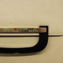 GUCCI Shoulder Bag Leather Cream Gold Auth BA4121-18
