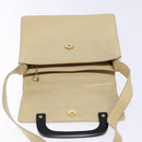 GUCCI Shoulder Bag Leather Cream Gold Auth BA4121-19