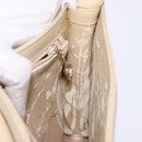 GUCCI Shoulder Bag Leather Cream Gold Auth BA4121-21