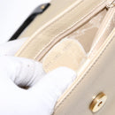 GUCCI Shoulder Bag Leather Cream Gold Auth BA4121-12
