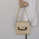 GUCCI Shoulder Bag Leather Cream Gold Auth BA4121-23