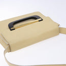 GUCCI Shoulder Bag Leather Cream Gold Auth BA4121-6