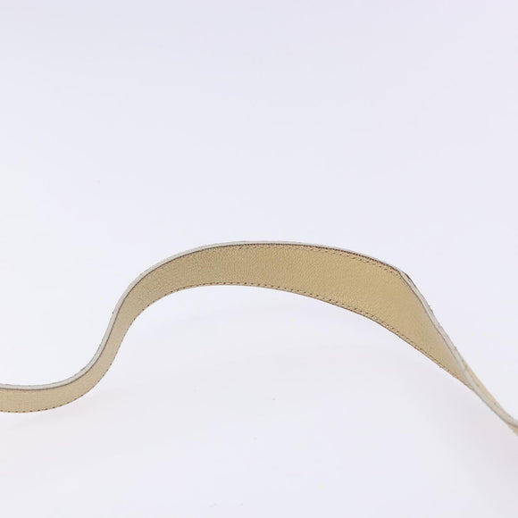 GUCCI Shoulder Bag Leather Cream Gold Auth BA4121