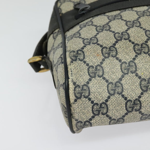 GUCCI GG Supreme Sherry Line Shoulder Bag PVC Navy Gold 98 02 005 Auth BA4122