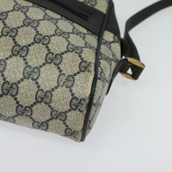 GUCCI GG Supreme Sherry Line Shoulder Bag PVC Navy Gold 98 02 005 Auth BA4122