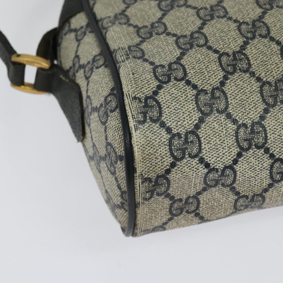 GUCCI GG Supreme Sherry Line Shoulder Bag PVC Navy Gold 98 02 005 Auth BA4122