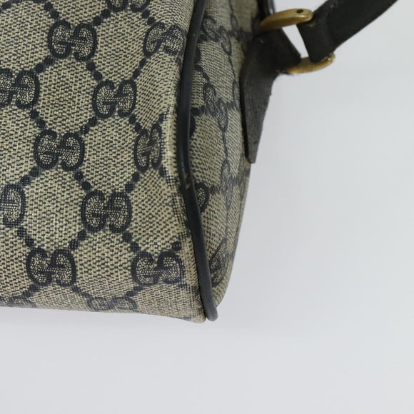 GUCCI GG Supreme Sherry Line Shoulder Bag PVC Navy Gold 98 02 005 Auth BA4122