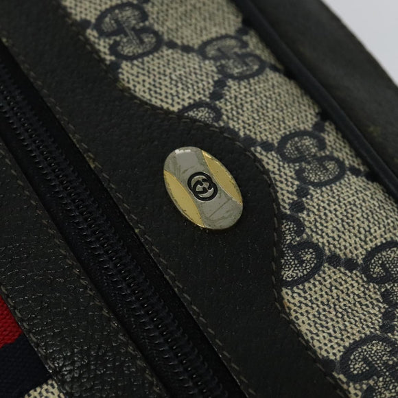 GUCCI GG Supreme Sherry Line Shoulder Bag PVC Navy Gold 98 02 005 Auth BA4122