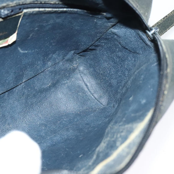 GUCCI GG Supreme Sherry Line Shoulder Bag PVC Navy Gold 98 02 005 Auth BA4122