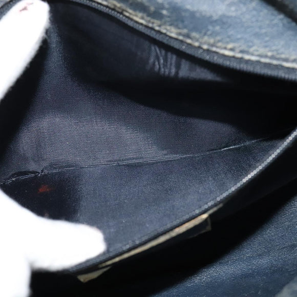 GUCCI GG Supreme Sherry Line Shoulder Bag PVC Navy Gold 98 02 005 Auth BA4122