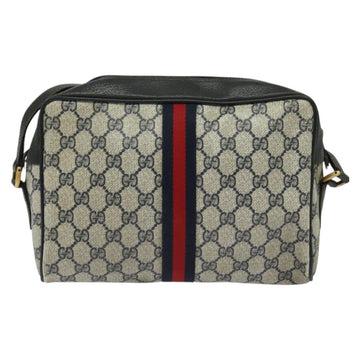 GUCCI GG Supreme Sherry Line Shoulder Bag PVC Navy Gold 98 02 005 Auth BA4122 - 0