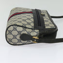 GUCCI GG Supreme Sherry Line Shoulder Bag PVC Navy Gold 98 02 005 Auth BA4122-4