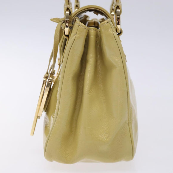 LOUIS VUITTON Cruise Line Sac Bicolor Hand Bag Enamel Yellow M92547 Auth BA4124