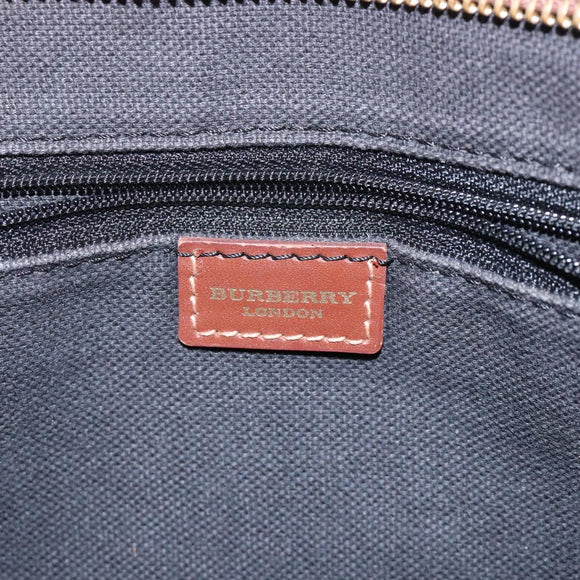 BURBERRY Nova Check Shoulder Bag PVC Beige Gold Auth BA4127