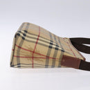 BURBERRY Nova Check Shoulder Bag PVC Beige Gold Auth BA4127-3